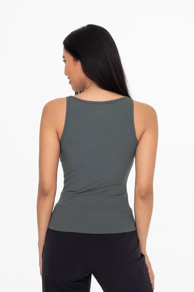 Square Neck Ribbed Tank Top