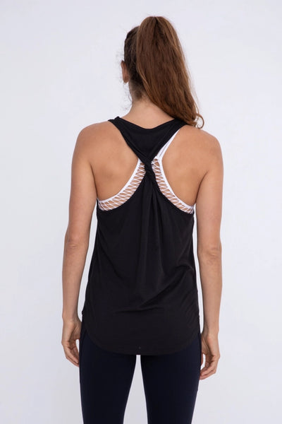 Mono B Twist Back Tank Top