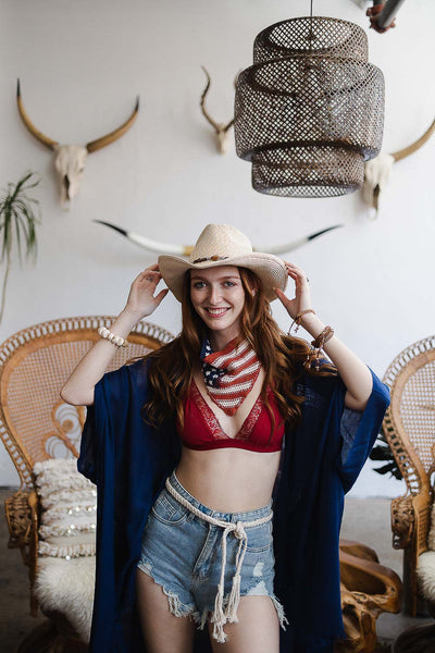 Boho Western Bead Chain Paper Hat Hats & Hair