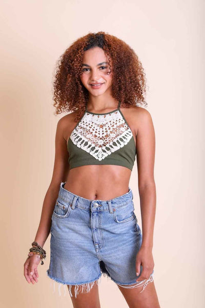 Crochet Lace High Neck Bralette – Girl Intuitive