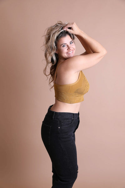 Seamless Padded Textured Brami Plus Size