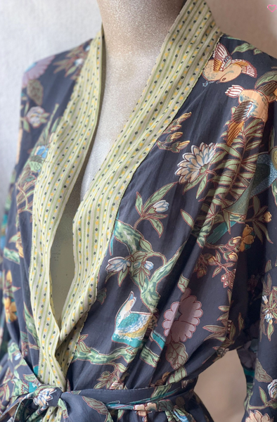 Kimono - 100% Cotton Kimono in Navy - Girl Intuitive - Dolma -