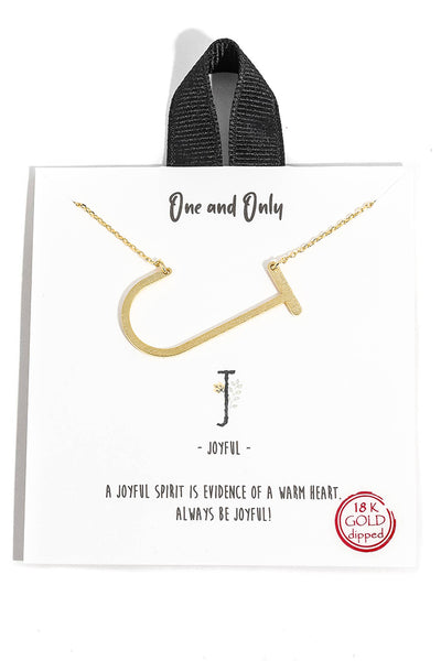 Necklace - 18k Gold Dipped Initial Letter Necklaces - Girl Intuitive - Anarchy Street -