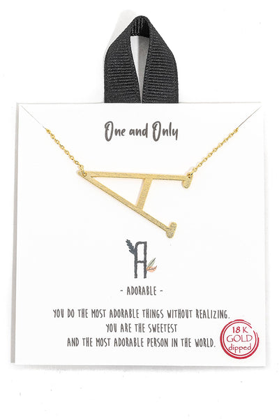 Necklace - 18k Gold Dipped Initial Letter Necklaces - Girl Intuitive - Anarchy Street -