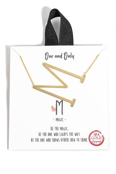 Necklace - 18k Gold Dipped Initial Letter Necklaces - Girl Intuitive - Anarchy Street -