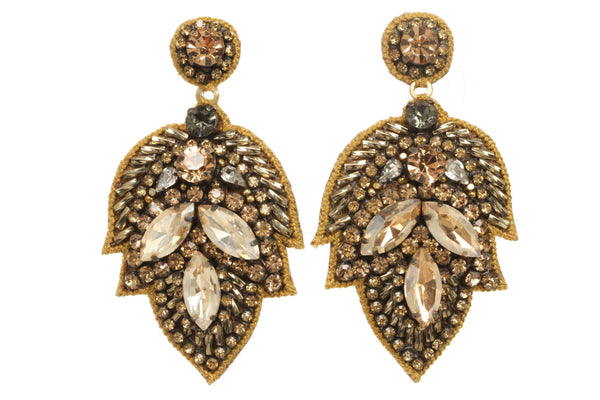 earrings - Crystal Leaf Earrings - Girl Intuitive - Deepa Gurnani -