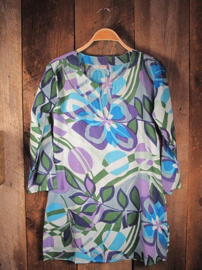 Tunic - Tunic in Blue, Lilac, and Green - Girl Intuitive - Nusantara -