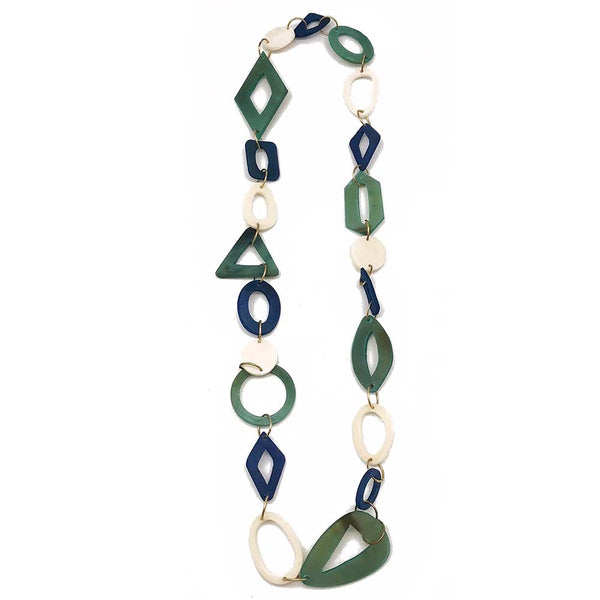 Necklace - Anju Omala Azure Coast Collection Mixed Size Beads Necklace - Girl Intuitive - Anju Jewelry -