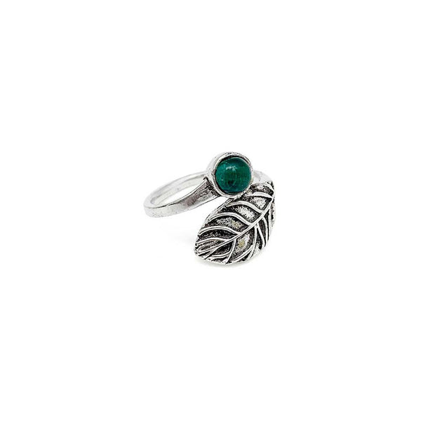 Ring - Anju Malachite Tanvi Adjustable Ring - Girl Intuitive - Anju Jewelry - Silver-plated