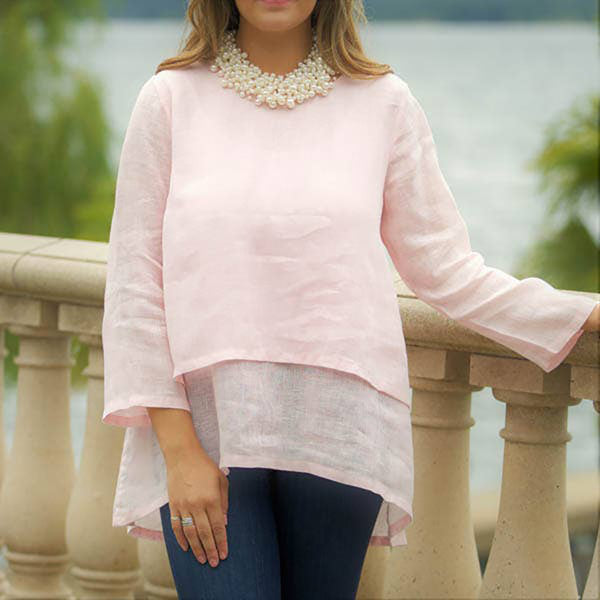 Top - Audrey Linen Top - Girl Intuitive - Crown Linen Designs -