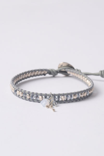 bracelet - Chan Luu Blue Shade Iceberg Single Charm Wrap Bracelet - Girl Intuitive - Chan Luu -