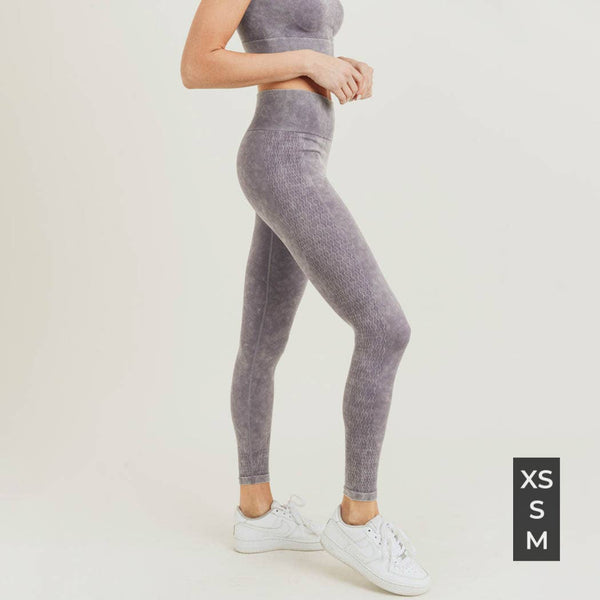 Leggings - Mono B Wavelength Mineral Wash Seamless Highwaist Leggings - Girl Intuitive - Mono B -