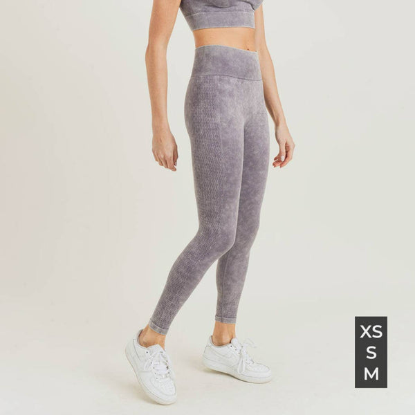 Leggings - Mono B Wavelength Mineral Wash Seamless Highwaist Leggings - Girl Intuitive - Mono B -