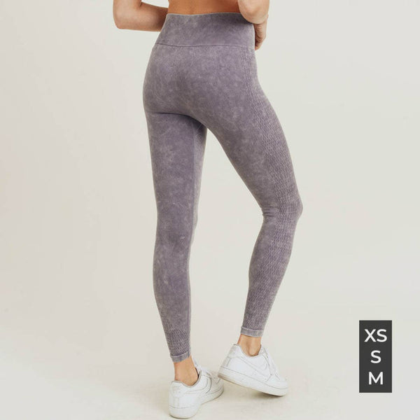 Leggings - Mono B Wavelength Mineral Wash Seamless Highwaist Leggings - Girl Intuitive - Mono B -