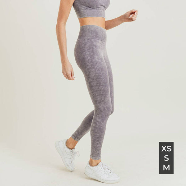 Leggings - Mono B Wavelength Mineral Wash Seamless Highwaist Leggings - Girl Intuitive - Mono B -