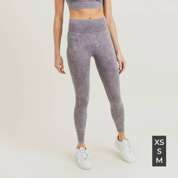 Leggings - Mono B Wavelength Mineral Wash Seamless Highwaist Leggings - Girl Intuitive - Mono B -