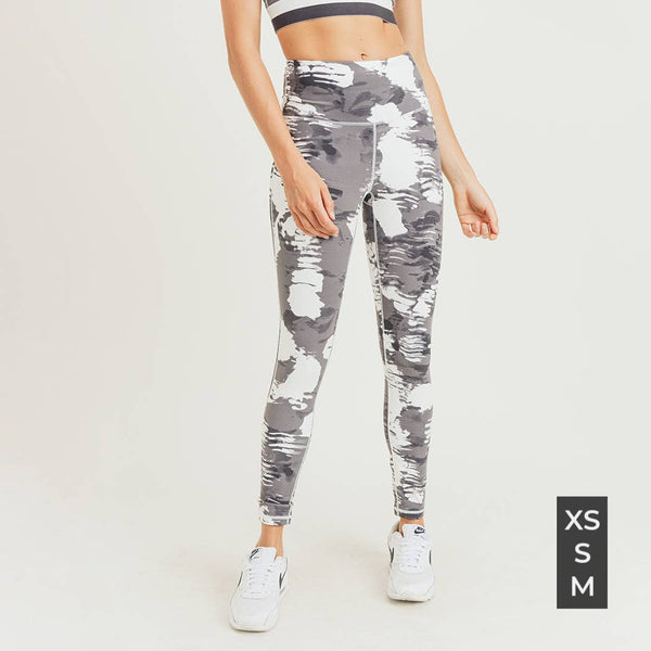 Leggings - Mono B White Clouds Print Highwaist Leggings - Girl Intuitive - Mono B -