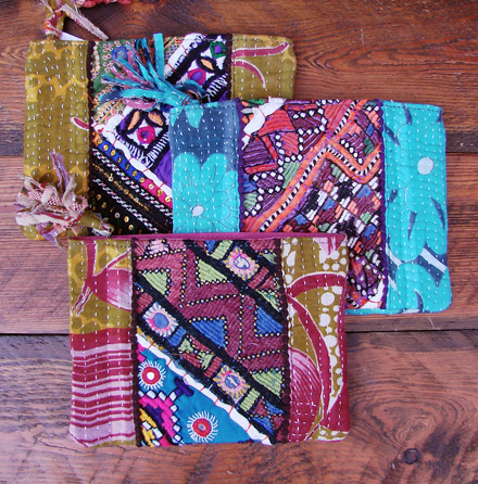 Bags - Balochi Kantha Bohemian Pouch - Girl Intuitive - WorldFinds -