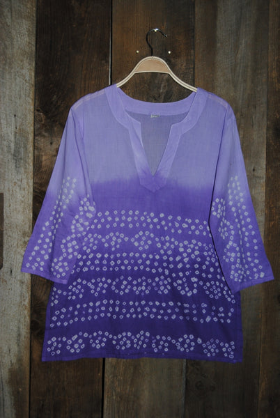 Tunic - Bandhani Tunic Top Purple - Girl Intuitive - Nusantara -