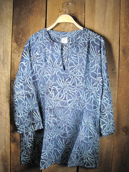 Tunic - Batik Tunic with Teal Corals - Girl Intuitive - Nusantara -