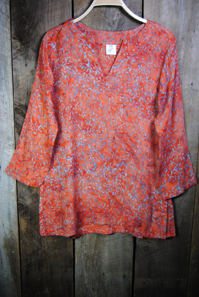 Tunic - Batik Tunics Foliage in Auburn - Girl Intuitive - Nusantara -