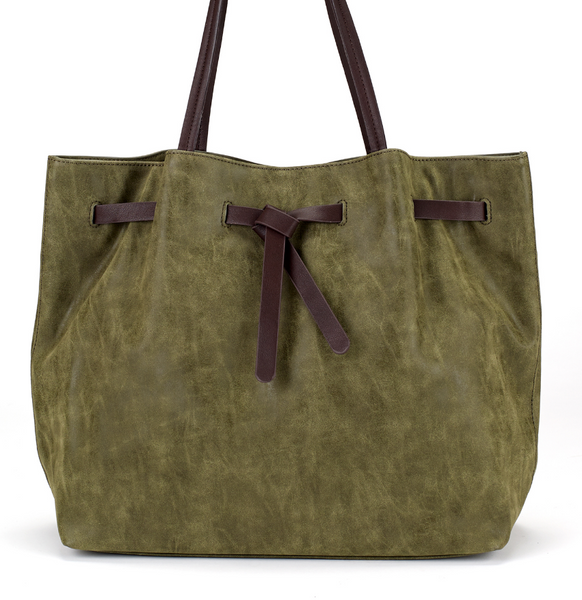 Bags - Belted Shopper Bag in Green - Girl Intuitive - Christian Livingston -