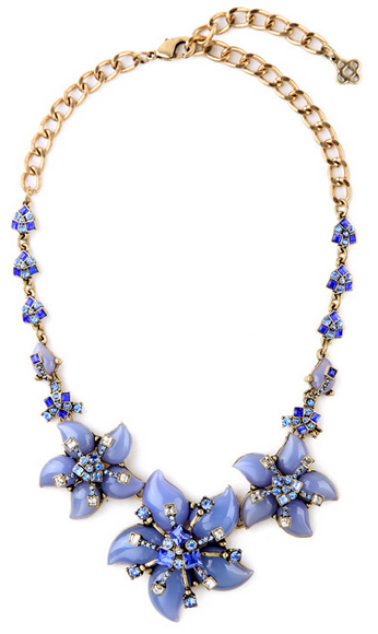 Necklace - Blue Flower Statement Necklace - Girl Intuitive - Girl Intuitive -
