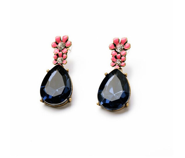 earrings - Blue Marine Teardrop Flower earrings - Girl Intuitive - Girl Intuitive -