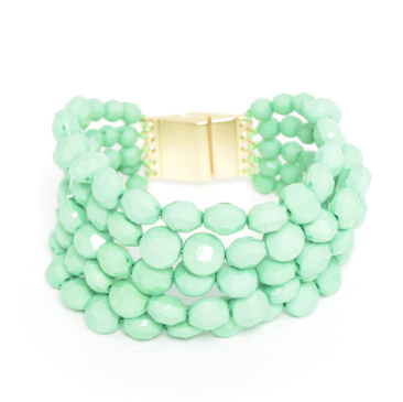 bracelet - Bold Beaded Bracelet in Assorted Colors - Girl Intuitive - Zenzii - Green