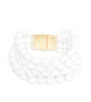 bracelet - Bold Beaded Bracelet in Assorted Colors - Girl Intuitive - Zenzii - White