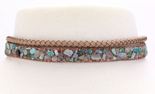 Necklace - Braided Choker with Stones - Girl Intuitive - Island Imports -