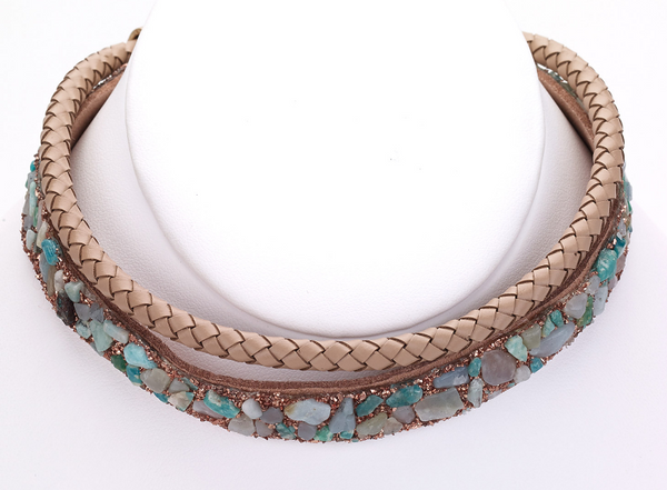 Necklace - Braided Choker with Stones - Girl Intuitive - Island Imports -