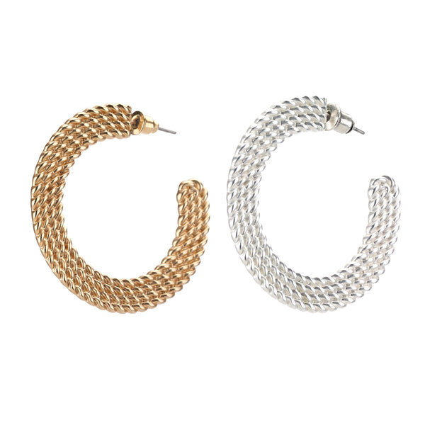 earrings - Braided Open Hoop Earrings - Girl Intuitive - Island Imports -