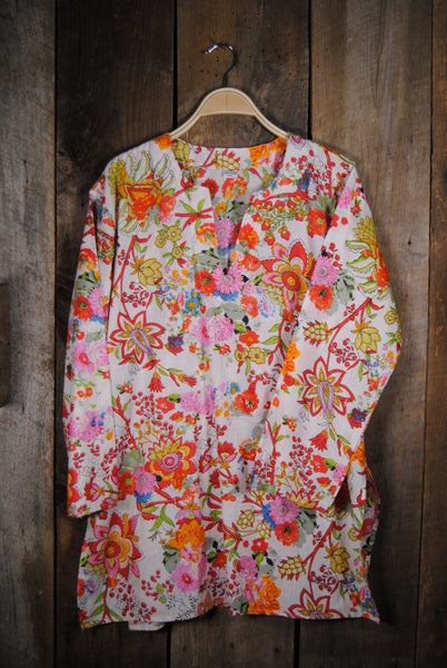 Tunic - Cotton Tunic Top Bright Print - Girl Intuitive - Nusantara -