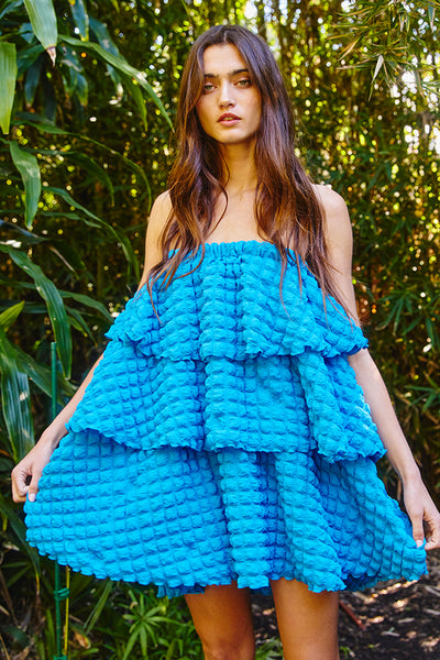 Bucketlist Bubble Tiered Tube Top Mini Dress