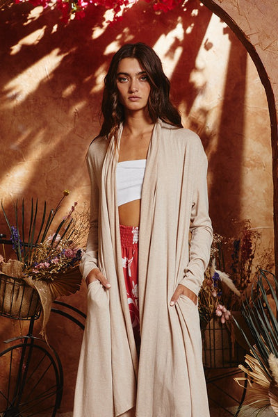 Bucketlist Draped Long Kimono Cardigan