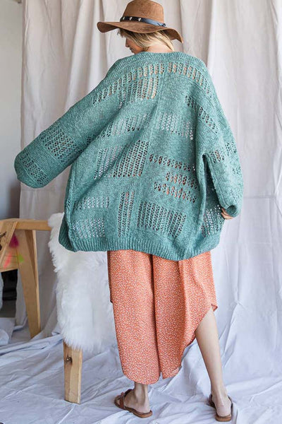 Sweater - Bucketlist Holes Pattern Oversized Cardigan - Girl Intuitive - Bucketlist -