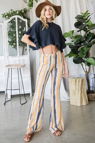 Pants - Bucketlist Stripe Print Flare Pants - Girl Intuitive - Bucketlist -