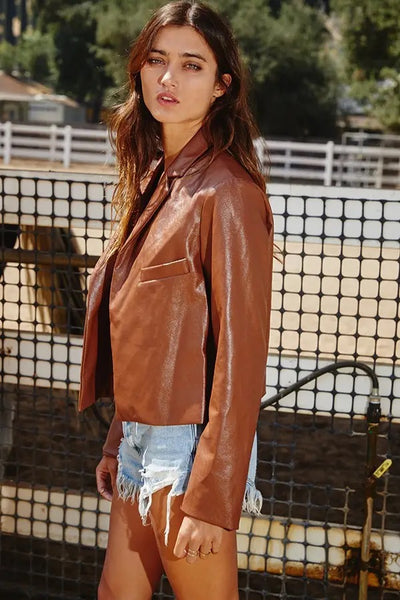 Jacket - Bucketlist Vegan Leather Blazer - Girl Intuitive - Bucketlist -