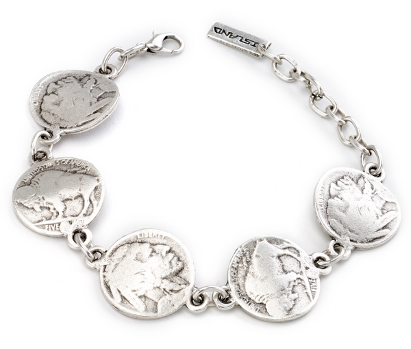 bracelet - Buffalo Head Coin Bracelet - Girl Intuitive - Island Imports -