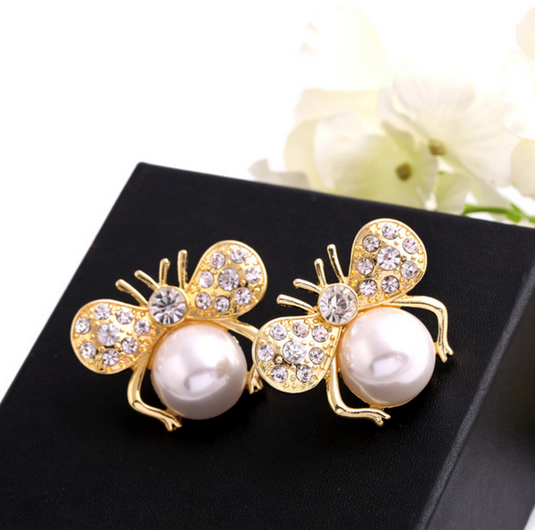 earrings - Bug Pearl Earring Clip-Ons - Girl Intuitive - Girl Intuitive -