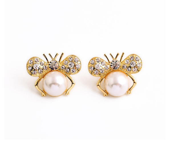 earrings - Bug Pearl Earring Clip-Ons - Girl Intuitive - Girl Intuitive -