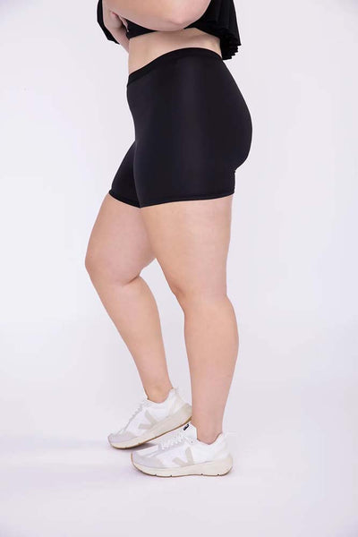 Shorts - Mono B Curvy High-Waisted Slip Shorts - Girl Intuitive - Mono B -
