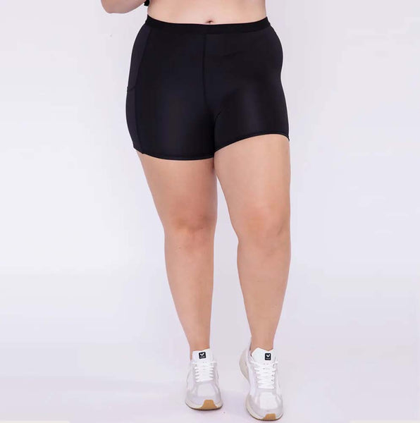 Shorts - Mono B Curvy High-Waisted Slip Shorts - Girl Intuitive - Mono B -