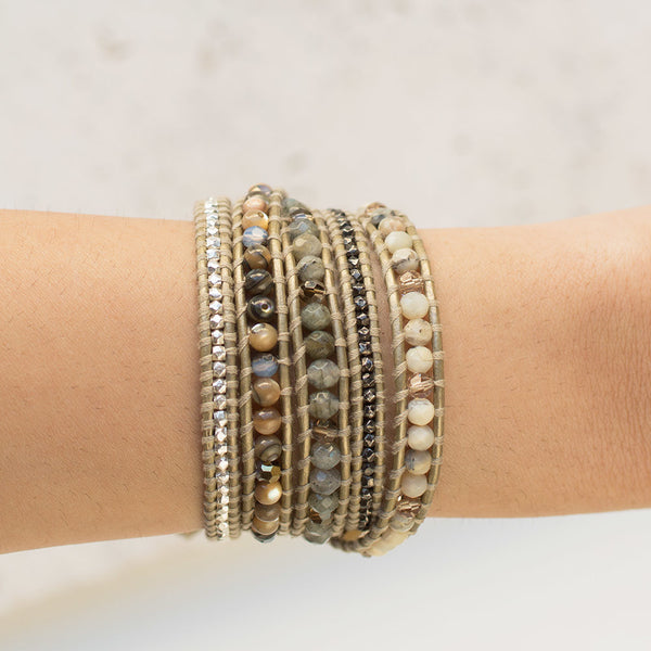 bracelet - Chan Luu Abalone Mixed Wrap Bracelet - Girl Intuitive - Chan Luu -