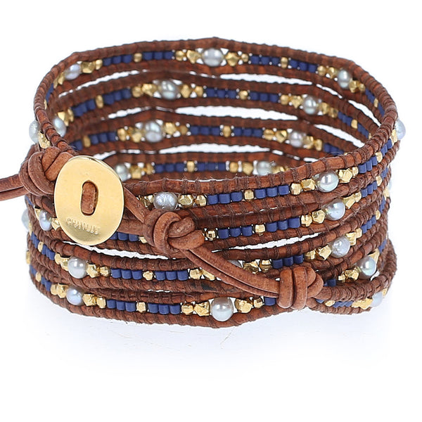 bracelet - Chan Luu Blue Mix Seed Bead Wrap Bracelet - Girl Intuitive - Chan Luu -