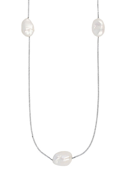 Necklace - Chan Luu Floating Pearl Layering Necklace - Girl Intuitive - Chan Luu - White