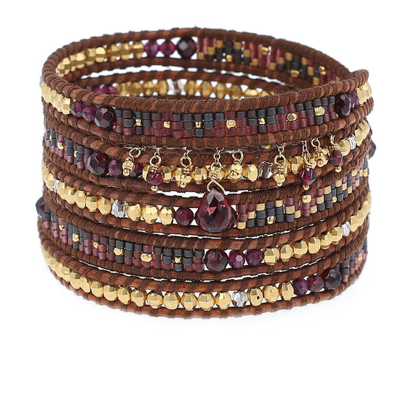 bracelet - Chan Luu Garnet Delicate Charm Wrap Bracelet (Pre-Order) - Girl Intuitive - Chan Luu -