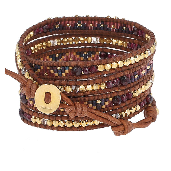 bracelet - Chan Luu Garnet Delicate Charm Wrap Bracelet (Pre-Order) - Girl Intuitive - Chan Luu -