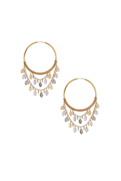 earrings - Chan Luu Multi Stone Statement Hoops - Girl Intuitive - Chan Luu -